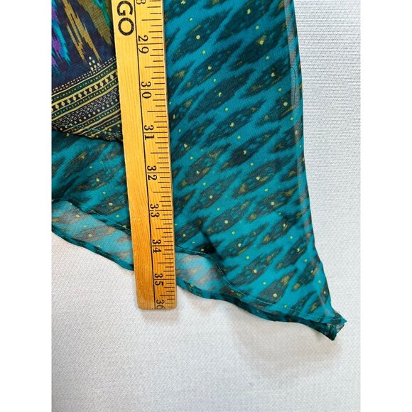 Lane Bryant Womens Dressy Mini DressSize 18/20 Turquoise Green Wrap Neck Stretch - Picture 8 of 11